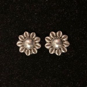Mark Wasserman Samara Sterling Silver Sunflower Clip Earrings